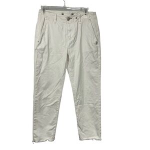 Rag and Bone White Twill High Rise Ankle Jean 26